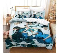 Juego De Ropa De Cama, 3D Stray Kids Impresión Microfibra Juego De Fundas De Edredón Incluye Funda Nórdica Y Funda De Almohada para Familiar Y Niños Single(140x200cm)