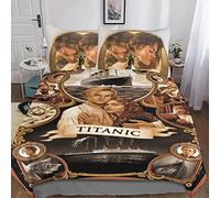 Juego De Ropa De Cama, 3D Titanic Impresión Microfibra Juego De Fundas De Edredón Incluye Funda Nórdica Y Funda De Almohada para Familiar Y Niños King(220x240cm)