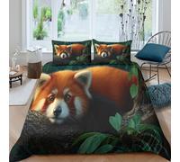 Juego De Ropa De Cama A Red Panda Rests on A Branch in The Himalayan Forest,impresión 3D Funda De Edredón,Funda Nórdica 3 Piezas,con Funda De Almohada para Niñas Y Niños Double（200x200cm）