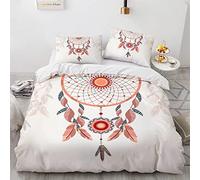 Juego De Ropa De Cama Atrapasueños 220 X 240 Cm Funda Nórdica Cama 150 Poliéster Viene con 2 Fundas De Almohada De 40X75Cm. Antiarrugas Sin Hierro