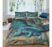 Juego De Ropa De Cama Baby Dragon in The Cave Funda Nórdica,con Funda De Almohada, Impresión 3D,Microfibra,para Niñas Y Niños King(220x240cm)