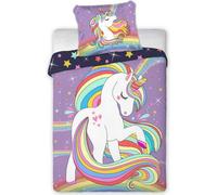 Juego de Ropa de Cama Bebé Arcoíris Unicornio 2 Piezas 100x135 cm 100% Algodón