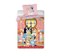 Juego De Ropa De Cama Bluey Familia 2 Pzs 135x200 Cm 80x80 Cm Algodón