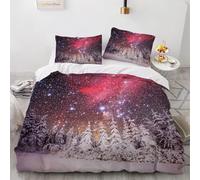 Juego de Ropa de Cama Cedro 3 Piezas Paisaje de Aurora Funda Nórdica para Cama de 180 cm Suave Microfibra Funda de Edredón 240x260 cm y 2 Fundas de Almohada 50x75 cm n.1499
