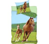 Juego De Ropa De Cama Con Caballo Y Potro 2 Piezas 135x200 cm (80x80 cm)