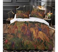 Juego De Ropa De Cama De 3 Piezas,A Group of Knights in Estilo Medieval 3D Impresión Microfibra Funda Nórdica Y Fundas De Almohada para Adolescentes Niño Niña Super King（260x220cm）