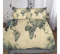 Juego De Ropa De Cama De 3 Piezas De Microfibra con Cremallera, Mapa del Mundo 155X220 Cm Muy Suave Y Transpirable, Funda Nórdica De Y 2 Fundas De Almohada De - Antialérgico Cuidado Fá-26048404057023