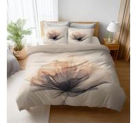 Juego de Ropa de Cama de 3 Piezas Duradero Microfibra Funda Nordica Cama 180 260 x 240 cm con Funda de Almohada 50x75 Impermeable Regulación de Temperatura Minimalismo Arte Floral Caqui