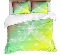 Juego De Ropa De Cama De 3 Piezas, Microfibra Suave Moderno Halo De Mariposa Colorido 3D Juego De Fundas Edredón con 1 Funda Nórdica + 2 Fundas De Almohada (180X220Cm - Cama 135)