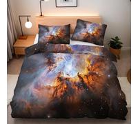 Juego de Ropa de Cama de 3 Piezas,Microfibra Suave Transpirable Universo Vía Láctea Planeta De Los Sueños Juego de Fundas Edredón con 1 Funda Nórdica 220x240cm+2 Funda de Almohada 50x75cm