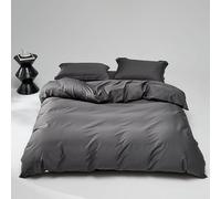Juego de Ropa de Cama de 4 Piezas, 2 Fundas nórdicas de 220 x 240 cm y 2 Fundas de Almohada de 80 x 80 cm, Juego de Ropa de Cama de Microfibra de poliéster con Cremallera (Gris)
