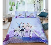 Juego De Ropa De Cama De BTS Bulletproof Boy De para Niños, Juego De Funda De Edredón King(220x240cm), De Decoración De La Habitación Nórdicas, Tema Bangtan Boys King(220x240cm)