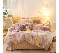 Juego de Ropa de Cama de Colcha Tada de pilotes Largos Cubierta de órdenes de Cuidado fácil de Cuidado de la Cubierta de la Cama del lecho de la Colcha de la Cama con 2 Fundas de Almohadas (Color: