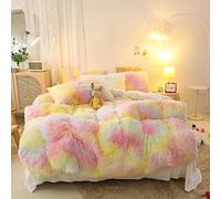 Juego de Ropa de Cama de Colcha Tada de pilotes Largos Cubierta de órdenes de Cuidado fácil de Cuidado de la Cubierta de la sábana de la Cama de la Cama con 2 Cubiertas de Almohadas (Color: Rosa,