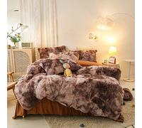 Juego de Ropa de Cama de Colcha Tada de pilotes Largos Cubierta de órdenes de Tinte fácil de Cuidado de la Cubierta de la Cama del lecho de la Colcha del edredón con 2 Fundas de Almohada (Color: