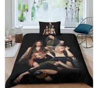 Juego De Ropa De Cama De, Juego De Funda Nórdica Blackpink Funda Edredón De Microfibra Suave con Cierre De Cremallera Oculta para Decoración del Hogar Single（135x200cm）
