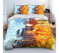 Juego de ropa de cama de la serie anime, 135 x 200 cm, funda nórdica y funda de almohada para niños de 80 x 80 cm, microfibra 3D, regalo con cremallera (a,V, 155 x 220 cm + 75 x 50 cm)