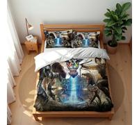 Juego De Ropa De Cama De Lujo Estilo Hotel Ark Survival Evolved 3 Piezas Funda Nórdica De Algodón Suave para Todas Las Estaciones (ASE 05,150x200cm-Cama 90)