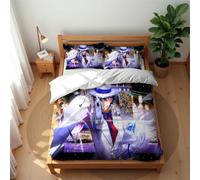 Juego De Ropa De Cama De Lujo Estilo Hotel Detective Conan 3 Piezas Funda Nórdica De Algodón Suave para Todas Las Estaciones (Conan 04,150x200cm-Cama 90)