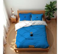Juego De Ropa De Cama De Lujo Transpirable De Barrio Sésamo 210 Hilos Algodón Suave Fresco para Verano Cálido para Invierno Cómodo Y Antiácaros (SS 01,180x220cm-Cama 105/120)