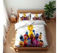 Juego De Ropa De Cama De Lujo Transpirable De Barrio Sésamo 210 Hilos Algodón Suave Fresco para Verano Cálido para Invierno Cómodo Y Antiácaros (SS 05,180x220cm-Cama 105/120)