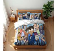 Juego De Ropa De Cama De Lujo Transpirable Detective Conan 210 Hilos Algodón Suave Fresco para Verano Cálido para Invierno Cómodo Y Antiácaros (Conan 06,180x220cm-Cama 105/120)