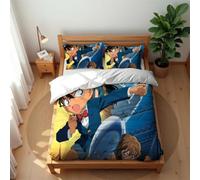 Juego De Ropa De Cama De Lujo Transpirable Detective Conan 210 Hilos Algodón Suave Fresco para Verano Cálido para Invierno Cómodo Y Antiácaros (Conan 03,220x 240cm-Cama 150/160)