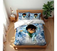 Juego De Ropa De Cama De Lujo Transpirable Detective Conan 210 Hilos Algodón Suave Fresco para Verano Cálido para Invierno Cómodo Y Antiácaros (Conan 02,150x200cm-Cama 90)
