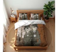 Juego De Ropa De Cama De Lujo Transpirable Detective Conan 210 Hilos Algodón Suave Fresco para Verano Cálido para Invierno Cómodo Y Antiácaros (150x200cm-Cama 90,Conan 05)