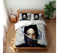 Juego De Ropa De Cama De Lujo Transpirable Michael Jackson 210 Hilos Algodón Suave Fresco para Verano Cálido para Invierno Cómodo Y Antiácaros (MJ 02,220x 240cm-Cama 150/160)