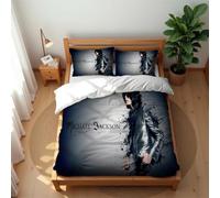 Juego De Ropa De Cama De Lujo Transpirable Michael Jackson 210 Hilos Algodón Suave Fresco para Verano Cálido para Invierno Cómodo Y Antiácaros (MJ 05,180x220cm-Cama 105/120)