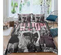 Juego De Ropa De Cama De Microfibra 3D, Funda Nórdica Blackpink, Juego De Funda De Edredón Blackpink De Cremallera Oculta Double(200x200cm)