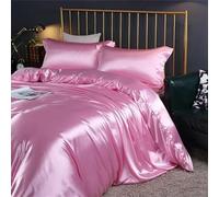 Juego de Ropa de Cama de Seda de Morera Natural, Juego de Funda nórdica Sedosa de satén tamaño Queen con sábanas, Juego de Cama King Size