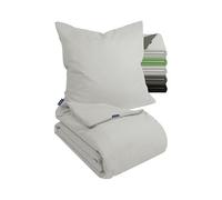 Juego de ropa de cama de terciopelo ultra suave de Marie´s Home 135x200 - Edredón + 1 funda de almohada 80x80, juego de 2 piezas 1629.2376, 135 x 200 + 80 x 80 cm, plateado