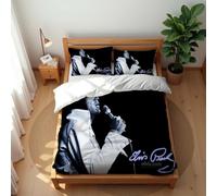 Juego De Ropa De Cama Elvis Presley De 3 Piezas Funda Nórdica Suave para Invierno Reversible para Cama Individual O Doble con Funda De Almohada 80 X 80 Cm (EP 03,220x 240cm-Cama 150/160)