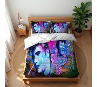 Juego De Ropa De Cama Elvis Presley De 3 Piezas Funda Nórdica Suave para Invierno Reversible para Cama Individual O Doble con Funda De Almohada 80 X 80 Cm (EP 06,150x200cm-Cama 90)