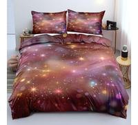 Juego de Ropa de Cama Galaxy Star - Juego de Funda Nórdica Reversible Moderna con Temática de Neón y Luz de Estrellas - Funda de Edredón Decorativa para Festivales de Niños Adolescentes y Adulto