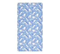 Juego de ropa de cama impermeable para cuna, diseño de dibujos animados, sapo, azul cielo