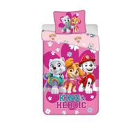 Juego de ropa de cama infantil de la Patrulla Canina, 100 % algodón, funda nórdica de 140 x 200 cm y funda de almohada de 50 x 70 cm