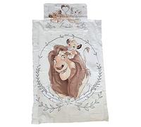 Juego de ropa de cama infantil El Rey León Simba, Mufasa, funda nórdica de 100 x 135 cm y funda de almohada de 40 x 60 cm, 100% algodón