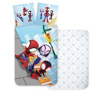 Spiderman Spidey Light Character - Juego de ropa de cama infantil, funda nórdica de 140 x 200 cm y funda de almohada de 60 x 65 cm, 100% algodón, multicolor