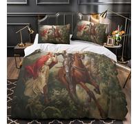 Juego De Ropa De Cama Medieval Chivalry Funda Nórdica,con Funda De Almohada,Save The Princess Impresión 3D,Microfibra,para Niñas Y Niños Super King（260x220cm）