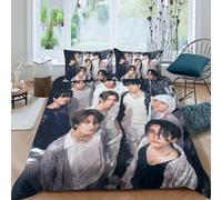 Juego De Ropa De Cama para Niños, Funda Nórdica De Stray Kids Moderna 3D, Diseño De Stray Kids, Funda Edredón De Microfibra, con Funda De Almohada Double(200x200cm)
