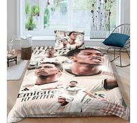 Juego De Ropa De Cama para Niños, Juego De Ropa De Cama De Microfibra, Jude Bellingham 3D, Fundas Nórdicas con Cremallera Oculta Y Funda De Almohada Single（135x200cm）