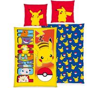Juego de ropa de cama reversible para niños, diseño de Pokémon Go Pikatchu Nuevo & Ovp Renforcé/Linón - 135 x 200 cm + 80 x 80 cm 100% algodón Pokemon ropa de cama infantil tamaño alemán