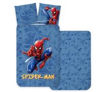 Juego de ropa de cama Spiderman de tamaño individual | Funda de edredón 140 x 200 cm + Funda de almohada 60 x 65 cm | 100% algodón | Juego de cama suave y transpirable para niños | Decoración de