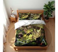 Juego De Ropa De Cama Transpirable De Lujo Ark Survival Evolved 210 Hilos Algodón Suave Fresco para Verano Cálido para Invierno Cómodo Y Antiácaros (ASE 01,150x200cm-Cama 90)