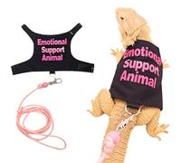 Juego de ropa de lagartos de dragón barbudo con correa para mascotas pequeñas, reptiles, conejillos de indias, ropa de lagartos, arnés de entrenamiento para caminar al aire libre, correa hecha a mano