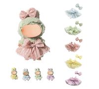 Juego de ropa de muñeca para muñecas de 17 cm, bonito atuendo hecho a mano, mini lazo y vestido de princesa, regalos para coleccionistas de muñecas, niñas, niños, accesorios de muñeca de 5.9/6.7