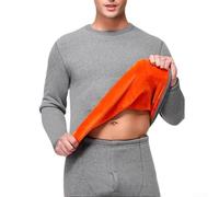 Juego de ropa interior térmica para hombre con forro polar L-5XL para | Forro polar, grueso para textura aterciopelada, tallas L-5XL, retains body heat, esencial para el invierno